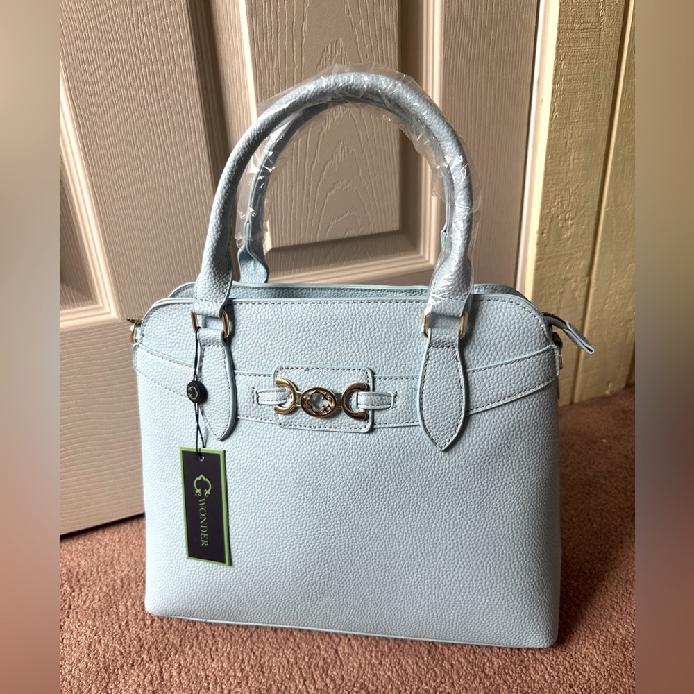 c wonder satchel in blue new with tag